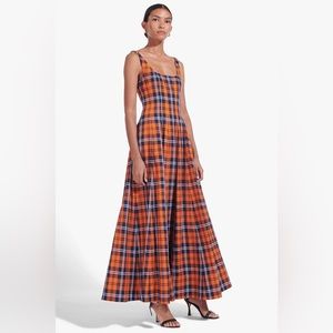 NWT Staud Wells Dress in plaid